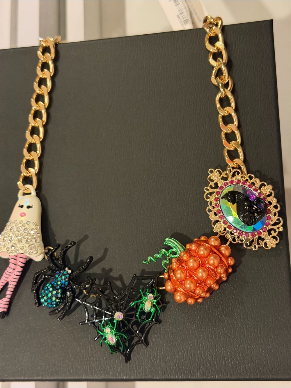 Betsey Johnson Halloween Collar Statement Necklace ghost girl Spider Cat Snake - Picture 10 of 12